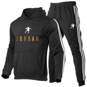 Men Fashion Cotton Sweater Hoodie + Sports  Pants Two Pieces Tracksuits