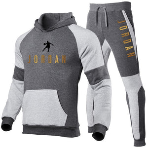 Men Fashion Cotton Sweater Hoodie + Sports  Pants Two Pieces Tracksuits