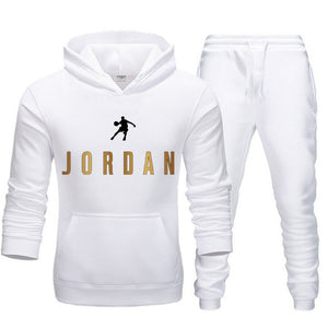 Men Fashion Cotton Sweater Hoodie + Sports  Pants Two Pieces Tracksuits