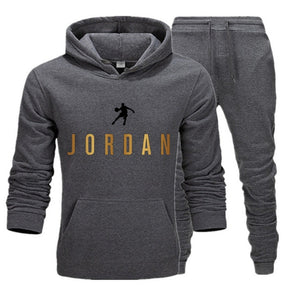 Men Fashion Cotton Sweater Hoodie + Sports  Pants Two Pieces Tracksuits