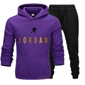 Men Fashion Cotton Sweater Hoodie + Sports  Pants Two Pieces Tracksuits