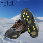 10 Studs Anti-Skid Snow Ice Elastomer Climbing Shoes Covers Crampons