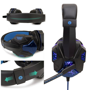 Professional Led Light Gamer Headset Bass Stereo Gaming Headphones With Mic