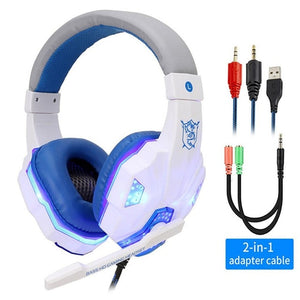 Professional Led Light Gamer Headset Bass Stereo Gaming Headphones With Mic