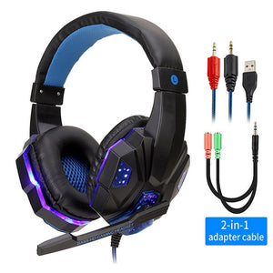 Professional Led Light Gamer Headset Bass Stereo Gaming Headphones With Mic