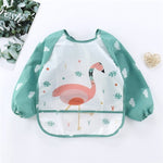 Baby Toddler Long Sleeve Scarf Waterproof Art Smock Feeding Burp Bib