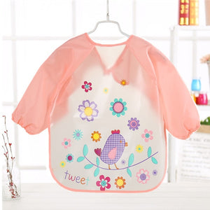 Baby Toddler Long Sleeve Scarf Waterproof Art Smock Feeding Burp Bib