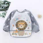 Baby Toddler Long Sleeve Scarf Waterproof Art Smock Feeding Burp Bib