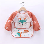 Baby Toddler Long Sleeve Scarf Waterproof Art Smock Feeding Burp Bib