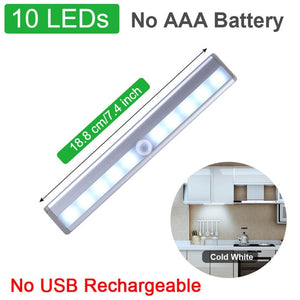 160 LED PIR Motion Sensor Night Light For Kitchen Bedroom Cabinet Backlight