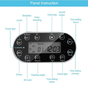 Automatic LCD Screen Timer Food Dispenser Pet Feeders With Voice Record