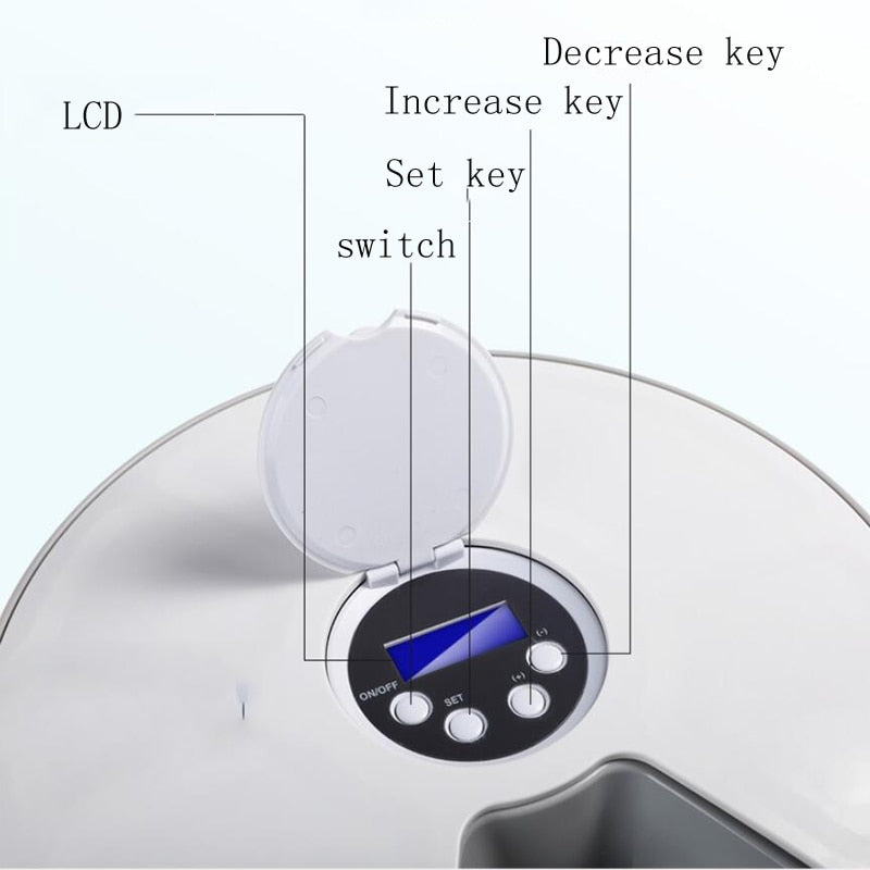 Automatic LCD Screen Timer Food Dispenser Pet Feeders With Voice Record