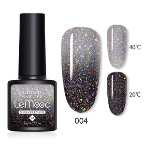 Shiny Sequins Effect Color Change Varnishes Thermal Nail Gel Polish