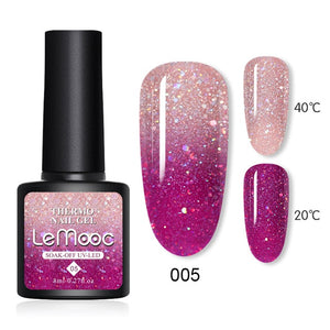 Shiny Sequins Effect Color Change Varnishes Thermal Nail Gel Polish