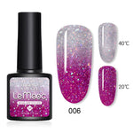 Shiny Sequins Effect Color Change Varnishes Thermal Nail Gel Polish