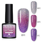 Shiny Sequins Effect Color Change Varnishes Thermal Nail Gel Polish