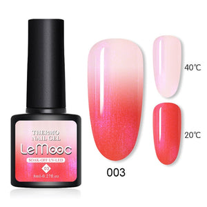 Shiny Sequins Effect Color Change Varnishes Thermal Nail Gel Polish