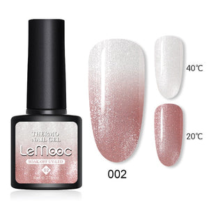 Shiny Sequins Effect Color Change Varnishes Thermal Nail Gel Polish