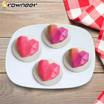 1/8 Cavity 3D Diamond Love Heart Shape Mold Silicone Cake Decorator