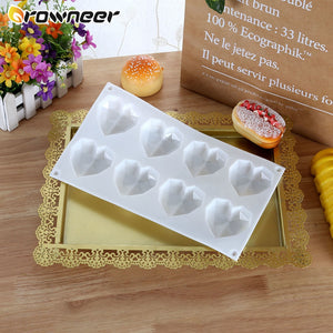 1/8 Cavity 3D Diamond Love Heart Shape Mold Silicone Cake Decorator