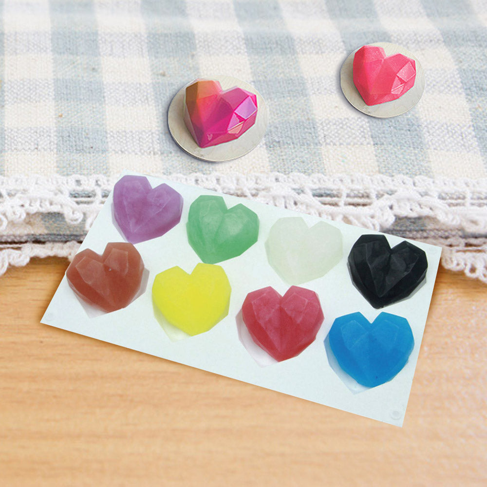 1/8 Cavity 3D Diamond Love Heart Shape Mold Silicone Cake Decorator