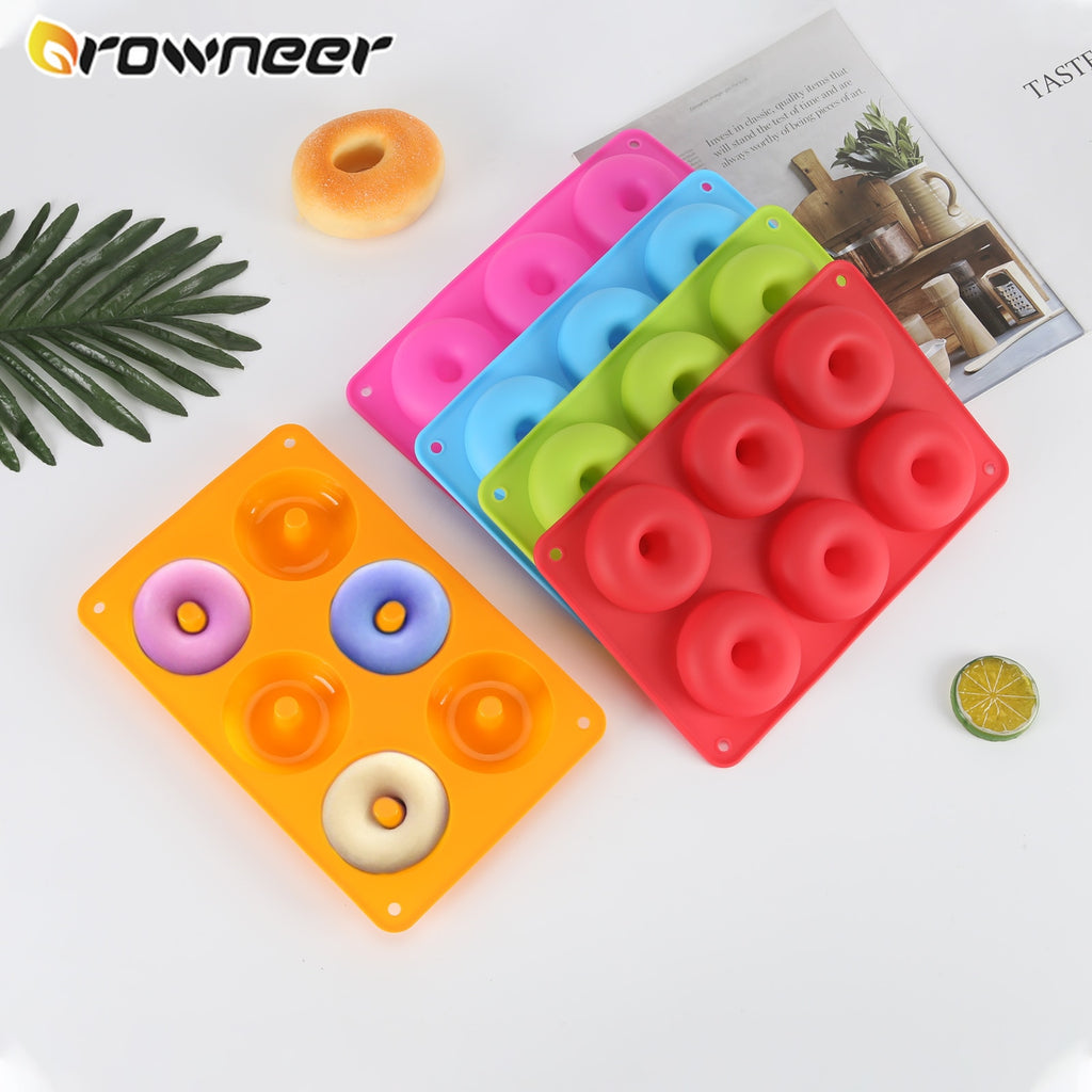 6 Cavity Donut Mold Silicone Non-stick Baking Tray