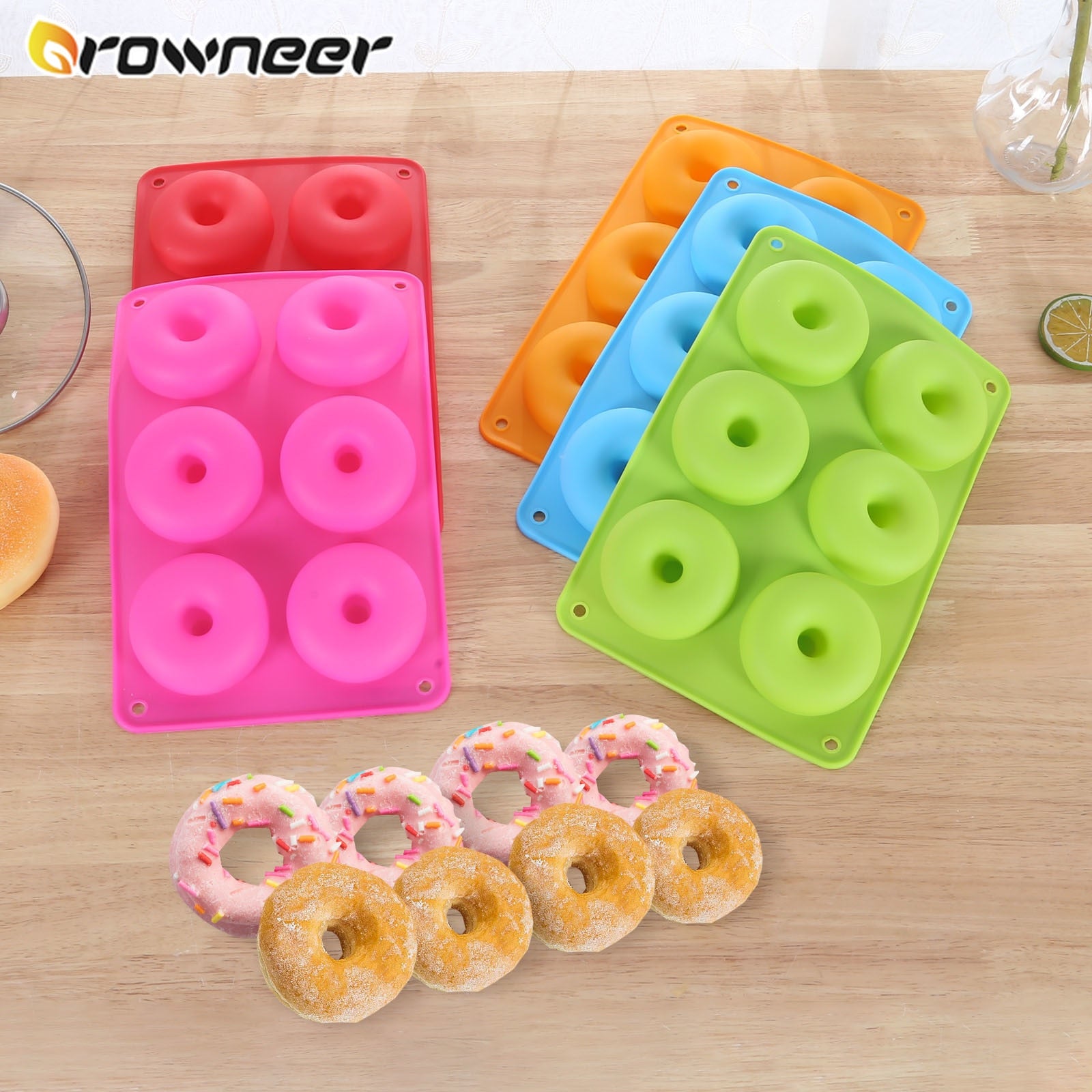 6 Cavity Donut Mold Silicone Non-stick Baking Tray