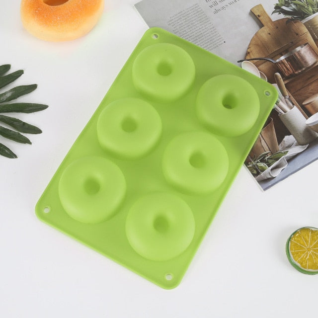 6 Cavity Donut Mold Silicone Non-stick Baking Tray