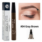 Waterproof 4 Fork Tip Cosmetic Long Lasting Natural Dark Brown Liquid Eye Brow Pencil