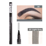 Waterproof 4 Fork Tip Cosmetic Long Lasting Natural Dark Brown Liquid Eye Brow Pencil