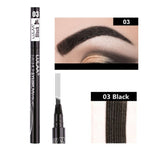 Waterproof 4 Fork Tip Cosmetic Long Lasting Natural Dark Brown Liquid Eye Brow Pencil