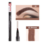 Waterproof 4 Fork Tip Cosmetic Long Lasting Natural Dark Brown Liquid Eye Brow Pencil