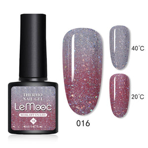 Shiny Sequins Effect Color Change Varnishes Thermal Nail Gel Polish