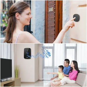 Home Security Wireless Smart Chimes  Alarm LED Doorbell  With Waterproof Touch Button