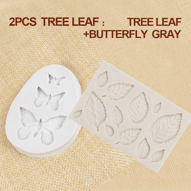 1/2/3Pcs 3D Silicone Baking Mold Butterfly Maple Leaf Cake Decorating Tool