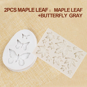 1/2/3Pcs 3D Silicone Baking Mold Butterfly Maple Leaf Cake Decorating Tool