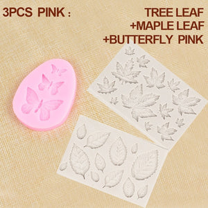 1/2/3Pcs 3D Silicone Baking Mold Butterfly Maple Leaf Cake Decorating Tool