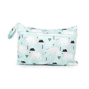 Printed Waterproof Wet Dry Nappy Zipper Baby Diaper Bag