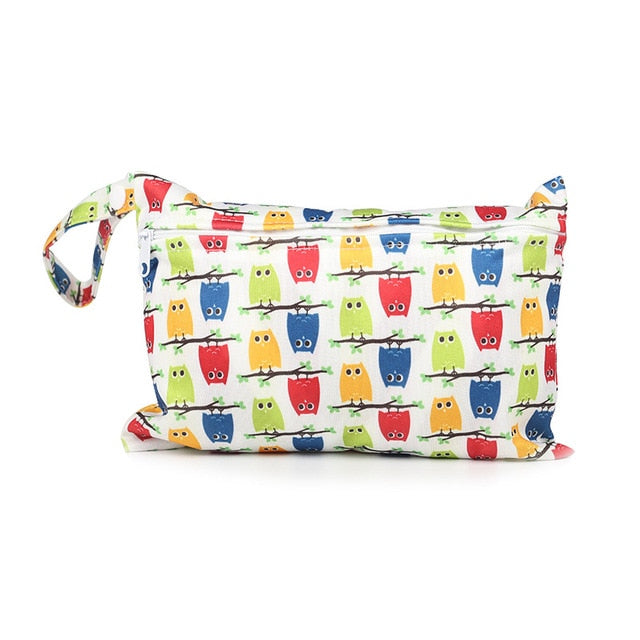 Printed Waterproof Wet Dry Nappy Zipper Baby Diaper Bag