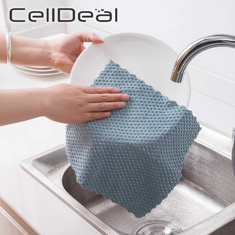 Anti-grease Kitchen Efficient Super Absorbent Microfiber Cleaning Cloth