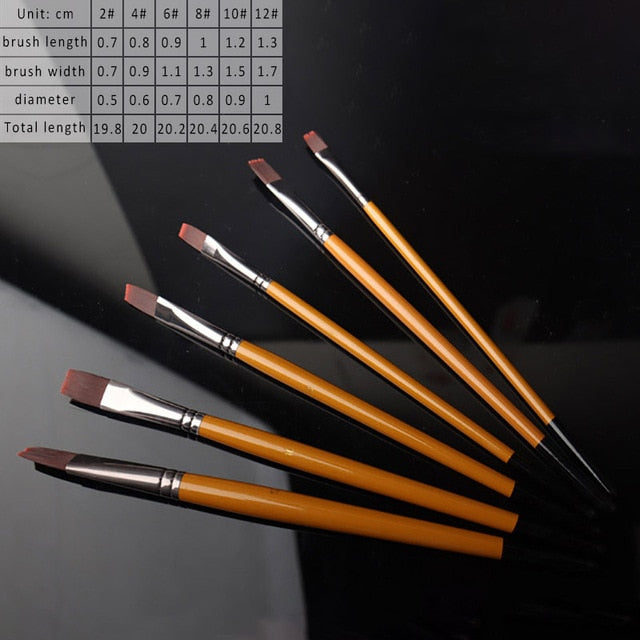 6 Pcs Painting Craft Artist Paint Brushes Set