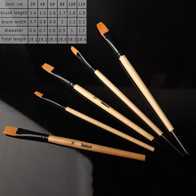 6 Pcs Painting Craft Artist Paint Brushes Set