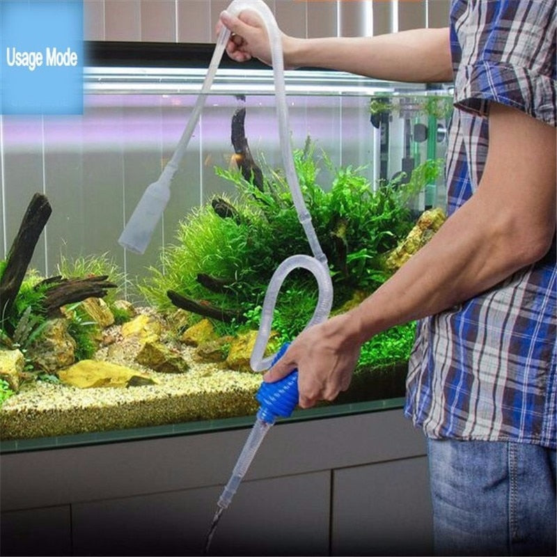 Semi-Automatic Aquarium Water Changer Gravel Fish Tank Vacuum Siphon Pump Cleaner