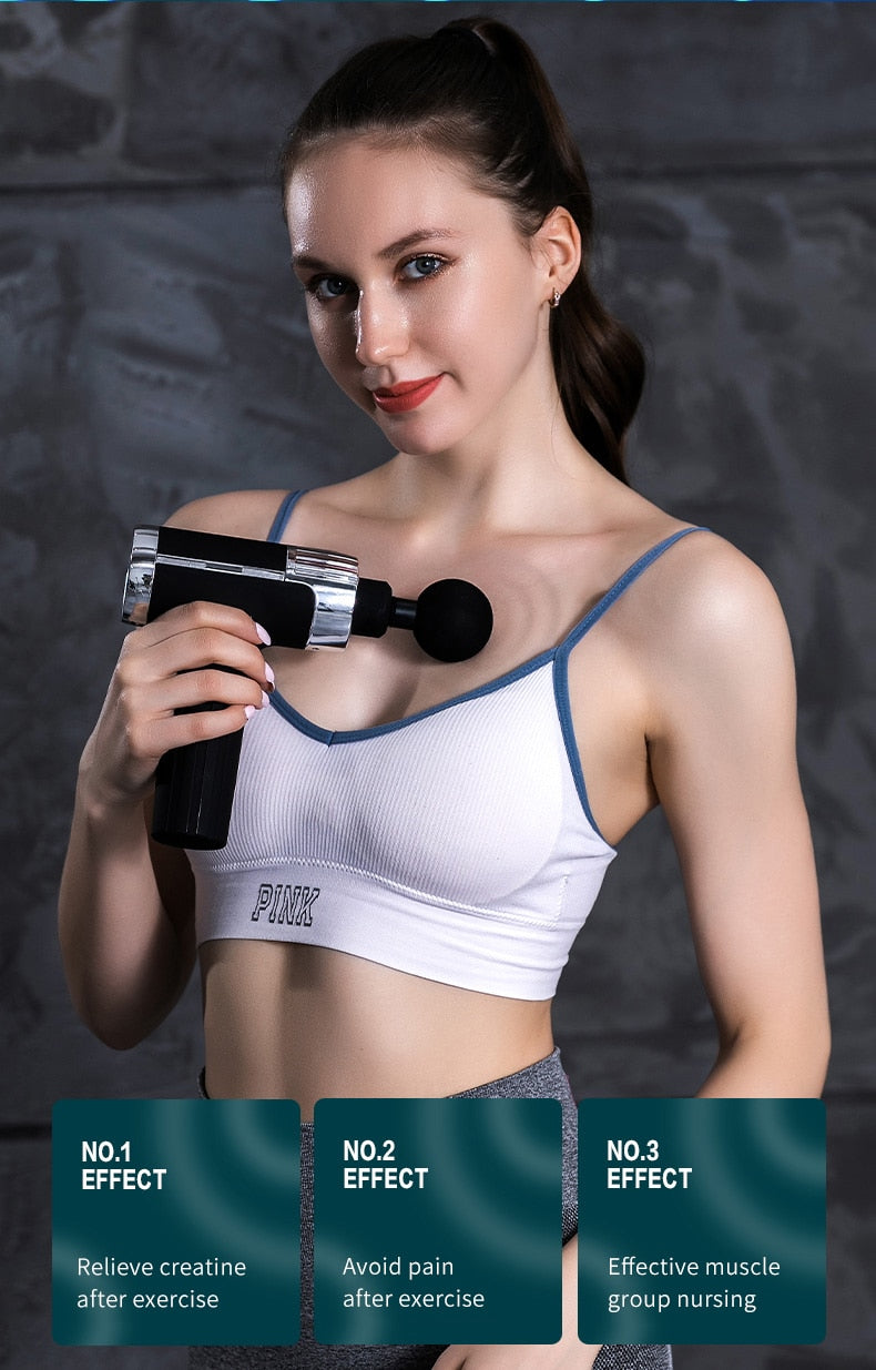 60W 24V Portable Deep Tissue Percussion Muscle Massage Gun for Pain Relief