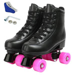 4 Wheels PU Microfiber Roller Skates Skating Shoes