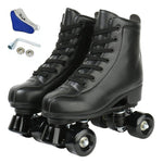 4 Wheels PU Microfiber Roller Skates Skating Shoes