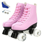 4 Wheels PU Microfiber Roller Skates Skating Shoes