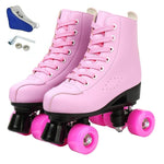 4 Wheels PU Microfiber Roller Skates Skating Shoes