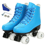 4 Wheels PU Microfiber Roller Skates Skating Shoes