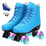 4 Wheels PU Microfiber Roller Skates Skating Shoes